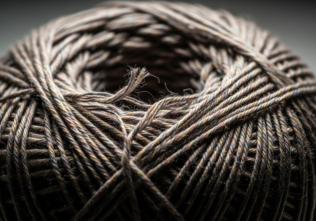 Zerwana nić w kłębku wełny symbolizuje nagłe pęknięcie pod presją